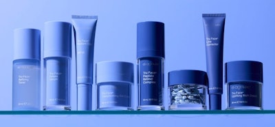 The newly repackaged ageLOC Tru Face line from Nu Skin features sleek refillable systems and recycled materials designed to reduce waste and emissions without compromising the brand’s premium aesthetic.