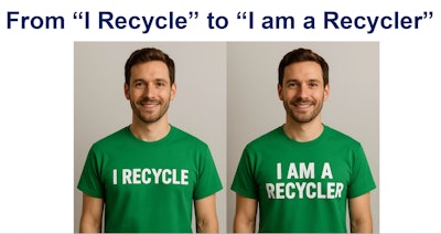 Abel draws a clear line between saying “I recycle” and saying, “I’m a recycler.” One is an action. The other is part of how someone sees themselves. That identity shift is what makes behavior stick.