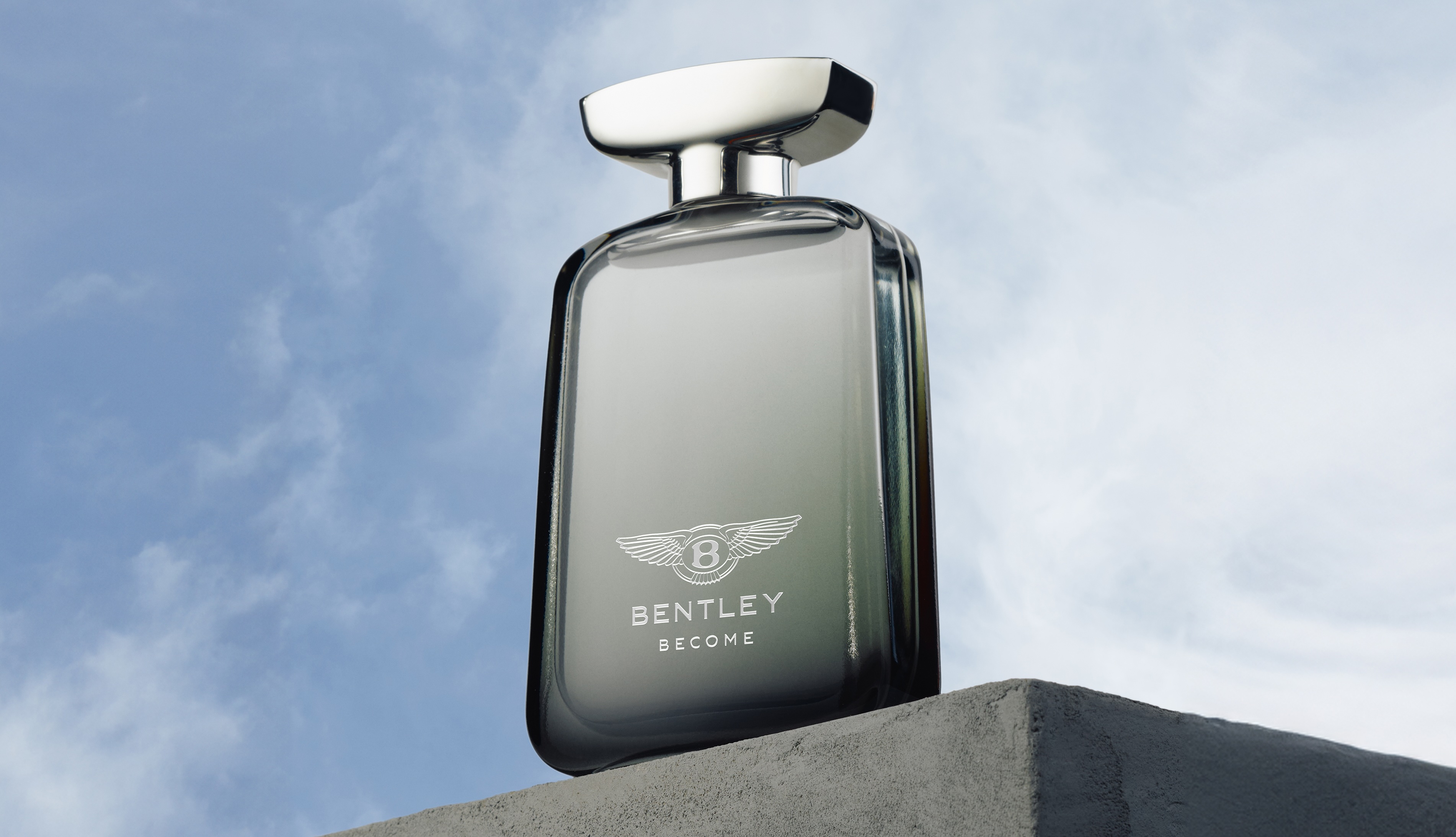 The Bentley Become fragrance bottle features a minimalist silhouette inspired by the brand&rsquo;s design language and crafted with recyclable, responsibly sourced materials.