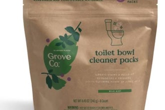 The structure of the pouch includes a laminated combination of FSC-certified paper, cellulose, and biopolymer films.