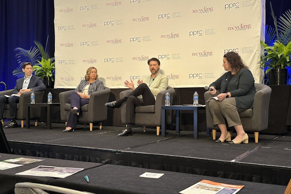Scott Byrne (center right), VP of global sustainability at Sonoco, described how converters are taking on a central role in helping brand owners (deemed producers under EPR) gather that information.