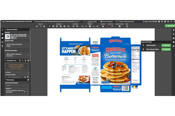 Krusteaz teams manage artwork approvals through WebCenter’s centralized platform, which tracks every task and ensures each packaging design meets brand and regulatory standards.
