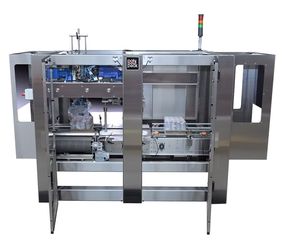 The Polypack Unwrapper helps copackers and brands automate while avoiding safety hazards during manual unwrapping.