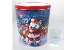 Independent Can Company's “Santa with Reindeer” tapered pail