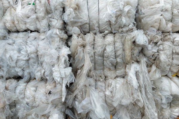 Baled polyethylene film awaits processing. California’s EPR law is pushing investment in end markets and infrastructure to ensure that material like this finds a viable second life rather than landfill.