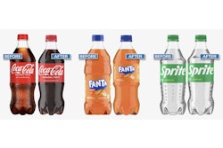 Lightweighting continues to drive measurable progress in packaging reduction. Coca-Cola’s redesigned bottles, shown here across several brands, lower PET weight from 21 g to 18.5 g for key sizes, a 12% reduction expected to cut PET use by 3 megatons by 2025.