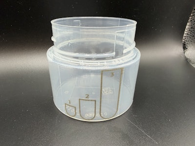 Fill line indicators in an empty cap.