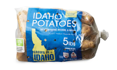 Wada Farms’ new 30% post-consumer recycled potato bag for Walmart is the first known food-contact PCR film in the retail potato market.