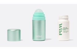 Wild’s new refillable roll-on deodorant pairs a sleek, reusable aluminum case with a compostable, bio-based refill.