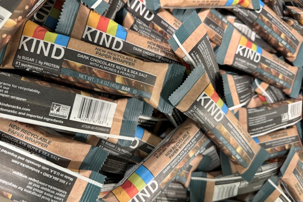 The Kind Dark Chocolate Nuts & sea salt bars will be sold in singles in the paper wrapper at Whole Foods, so a consumer will not purchase a carton.