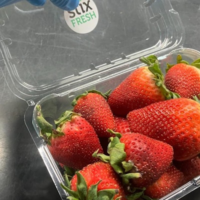 The company claims the stickers can increase the shelf life of fruit by 40&ndash;100%, depending on the type of produce.
