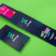 Emerge credit card and branded marketing materials on bright green background