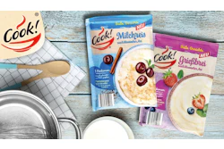 Friessinger Mühle is using recyclable NexPlus Advanced barrier paper to create a three side-sealed pouch for the cream of wheat and rice pudding products for European discount grocery chain NORMA.
