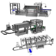 Industrial packaging machinery with multiple interconnected automated production line stations