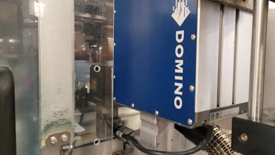 The 100W CO₂ laser provides additional power reserve for marking complex three-line codes on metallized labels without changing label materials or coatings.