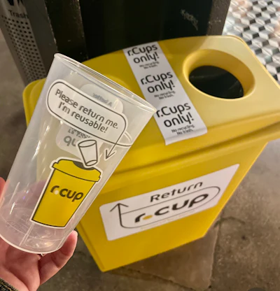 r.World provides reusable cups, serveware, and the logistics, sanitation, tracking, and quality control systems that make reuse viable at scale.