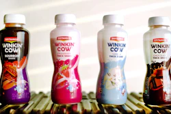 Britannia’s Winkin’ Cow portfolio spans multiple SKUs and flavors, with transparent PET bottles reinforcing product visibility and on-the-go consumption.