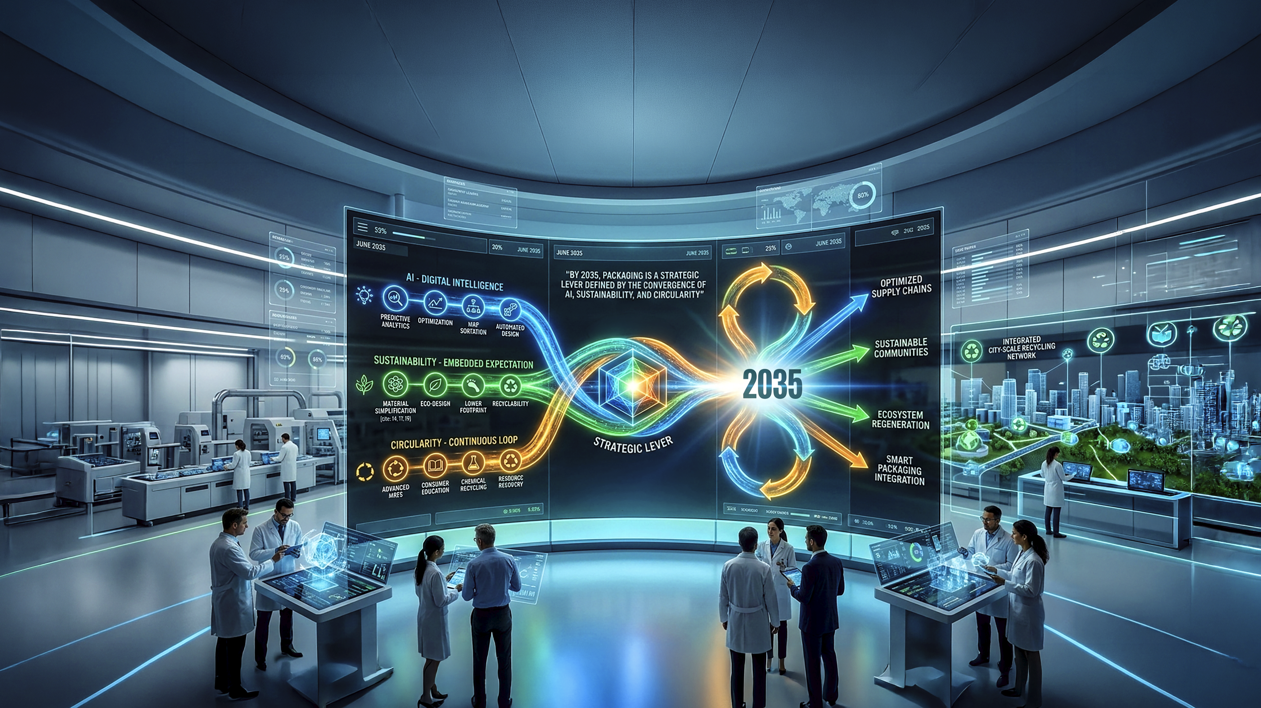 Industry leaders increasingly see AI, sustainability, and circularity converging to shape packaging’s future by 2035.