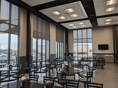 Incorporating daylight in common areas of the building was important to make the plant a more appealing place to work.
