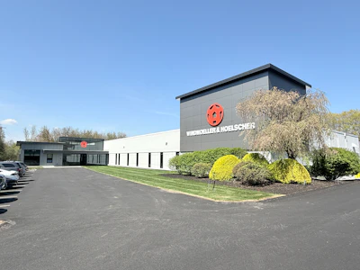 The completed exterior of the W&H North American headquarters in Lincoln, Rhode Island.