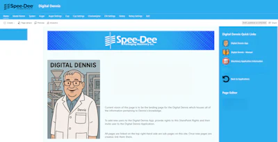 Built on SharePoint lists and a Power App, Digital Dennis created a structured way to store machine records, setup settings, and product-specific details in a searchable format.