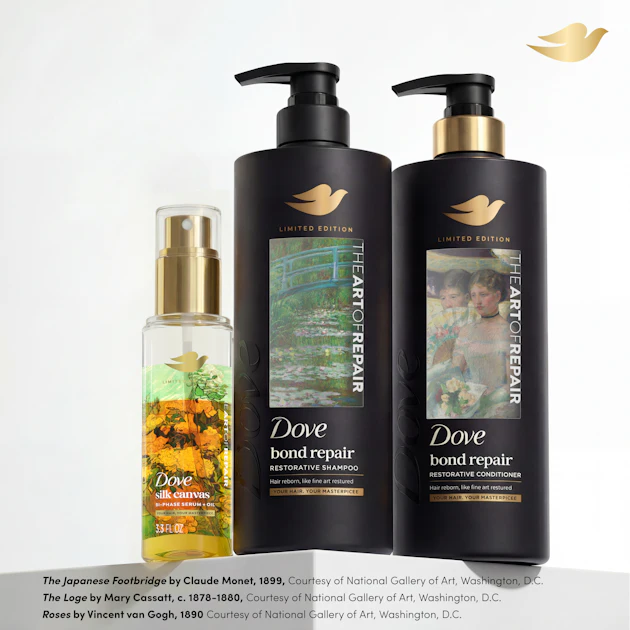 Dove Brings Fine Art to Hair Repair Packaging
