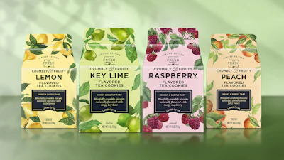 Botanical illustrations, soft pastel backgrounds, and refined typography give The Fresh Market’s flavored tea cookie line a more artisanal, giftable feel while allowing each flavor to maintain its own distinct personality within the broader packaging system.