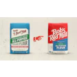 The updated packaging (right) features a simpler and bolder logo, a custom typeface, and an updated color palette.