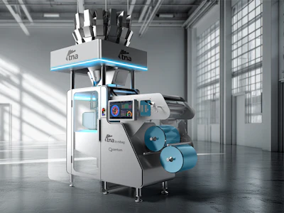 Machine suppliers are adding tool-less features to increase repeatability for operators experiencing four to five changeovers per shift. Pictured above is the TNA robag® Quantum.