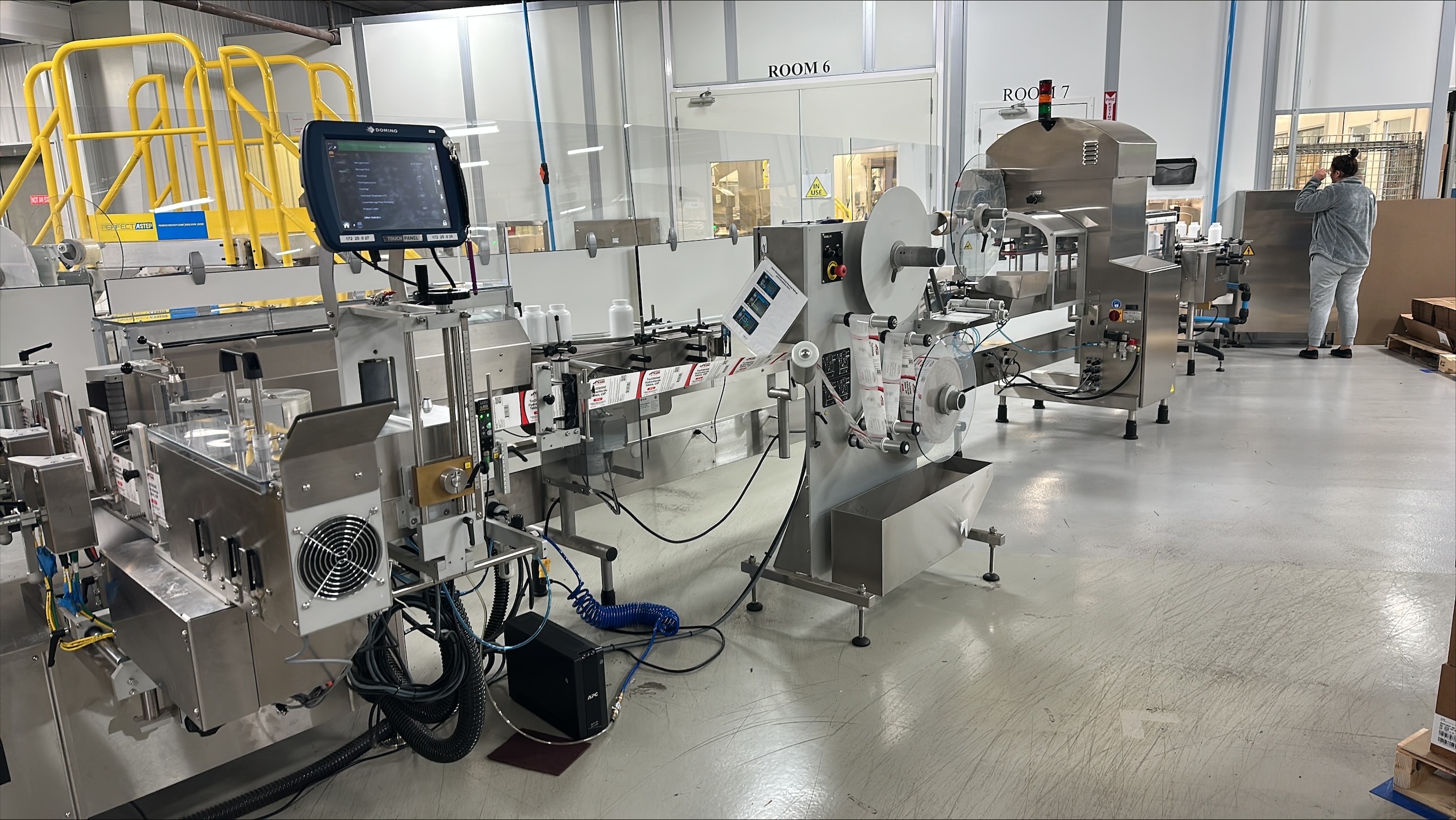 Apace&rsquo;s bottle labeling line includes equipment from NJM Packaging.