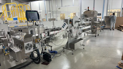 Apace&rsquo;s bottle labeling line includes equipment from NJM Packaging.