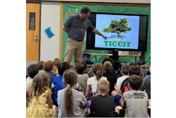 Colbert's Todd Douthit presents the program to elementary students