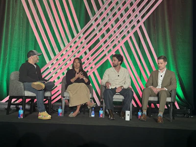 (L to R) Brent Lindberg of Fuseneo, Kerri Clark of Mars Inc., Joey Giacomini of Google, and Eric Bell of Nestlé