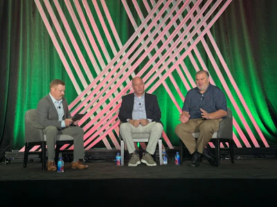 (L to R) Matt Reynolds of Packaging World, Mark Neitzey of Van Dyk Recycling Solutions, and Jim Marcinko of WM