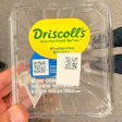 A Driscoll's blueberry clamshell carrying two QR codes — one pre-printed on the brand label, one applied at the farm. Together they're central to a serialization program that has given more than a billion packages a unique, traceable identity.