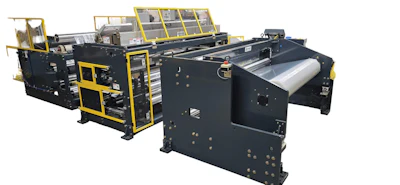 This unwinding unit, hot pin perforating unit and rewinding unit can be built from 100mm - 5000 mm working width.