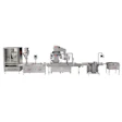 Industrial manufacturing production line with stainless steel equipment modules and control systems