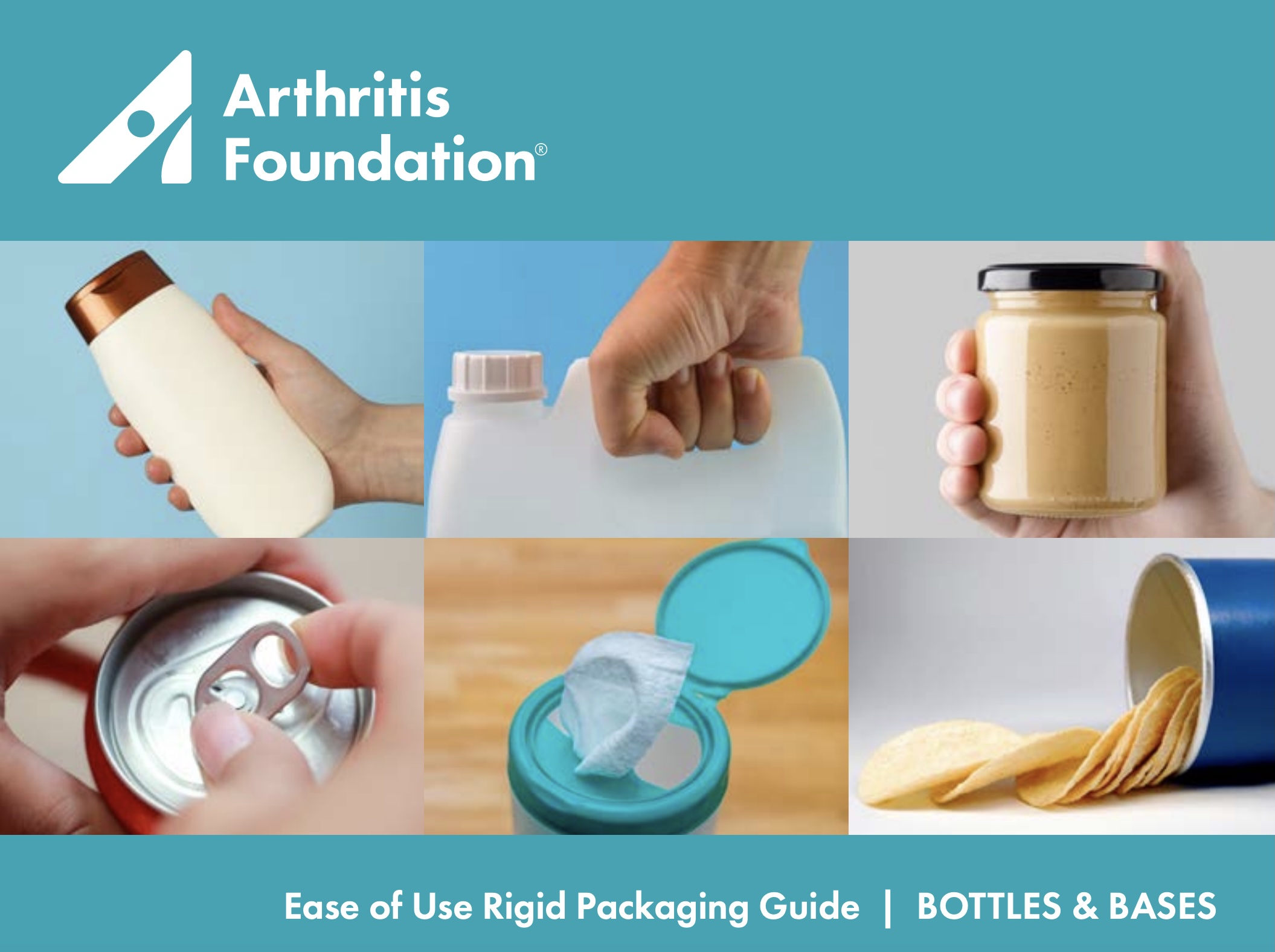 The Arthritis Foundation offers six comprehensive, free-to-download design guides for bottles and bases, boxes and bags, components, sealed trays and cards, films and pouches, and child-resistant packaging.