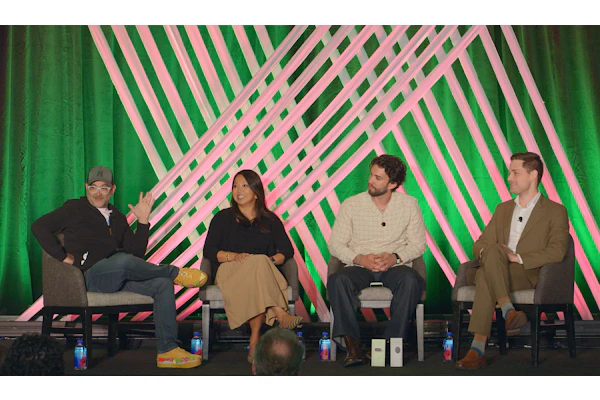 From l. to r., Moderator Brent Lindberg, head of curiosity, Fuseneo; Kerri Clark, VP of packaging R&D, Mars Inc.; Joey Giacomini, packaging design engineer lead, Google; and Eric Bell, principal packaging scientist, Nestlé