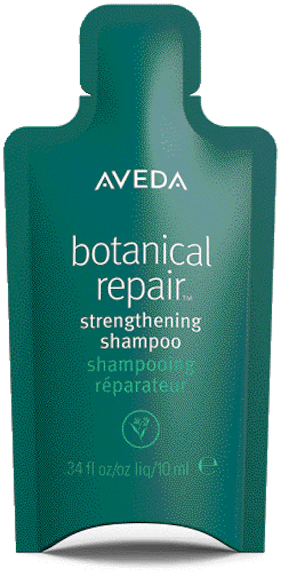 Estée Lauder has shifted some product samples from small plastic packets to paper-based formats, including this Aveda shampoo packet, to improve compatibility with the paper recycling stream.