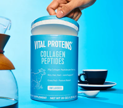 Made from Forest Stewardship Council (FSC)-certified fiber, a new paper-based package will reduce the plastic used across all Vital Proteins canister offerings by more than 90%.