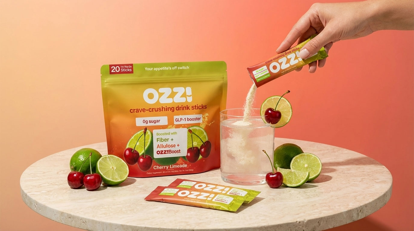 Ozzi&rsquo;s Crave Crusher drink mix uses a moisture-adsorbing stick-pack film that captures residual moisture from the package headspace, helping prevent odor-causing degradation while preserving product efficacy.