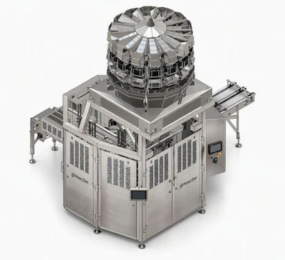 Industrial dryer machine with large rotating drum and stainless steel base unit