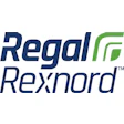 Regal Rexnord logo with navy blue text and green geometric symbol
