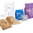 Mondi branded packaging collection including pasted valve bags, flexi bags, and protective pouches in various sizes and colors