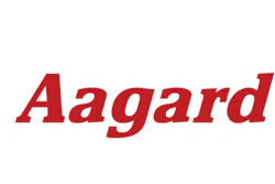 Aagard red italic wordmark logo