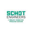 Schot Engineers logo with teal wordmark and black tagline for smart, targeted process design