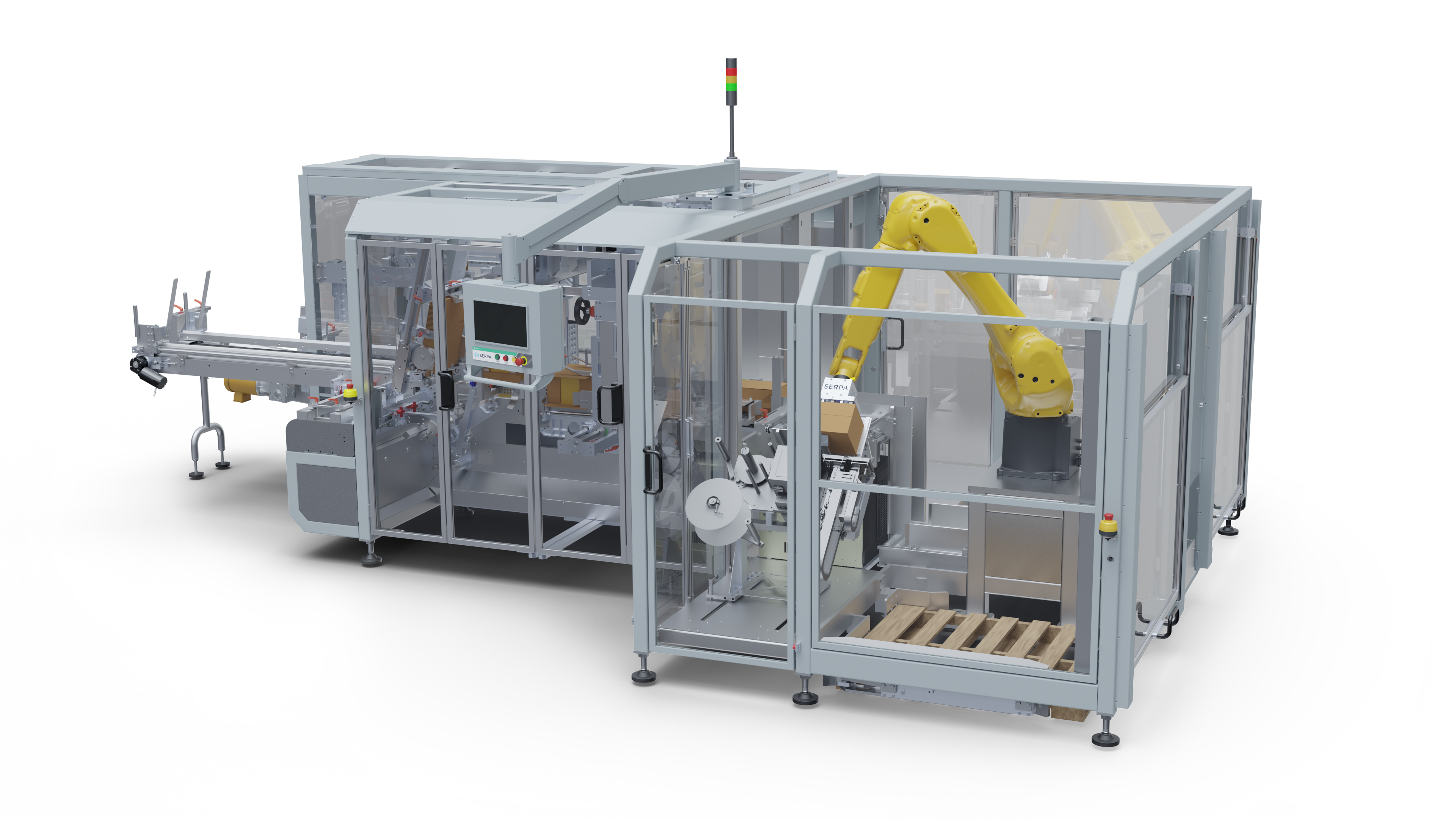 Serpa's P200-P case packer and palletizer