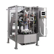 Industrial 3D printer with gray metal frame, control panel, and internal mechanical components visible through transparent panels