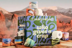 The packaging consists of 12 individual wrapper designs, each using landscape photography depicting different national parks across the United States.